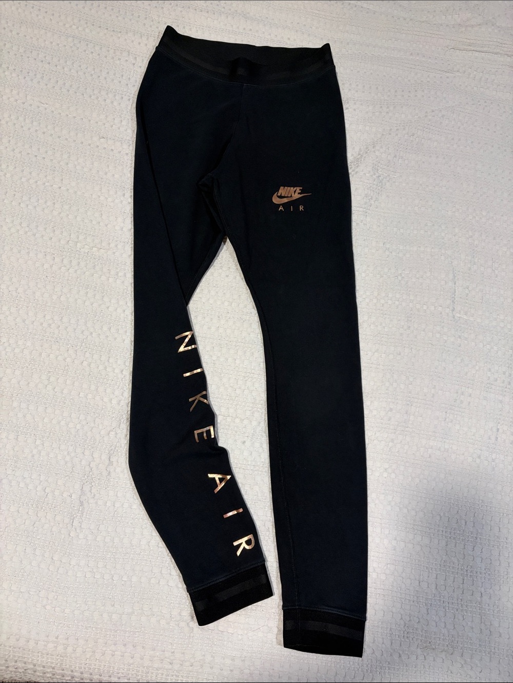 Nike Air Women’s Black Jogger Leggings with Rose Gold Logo